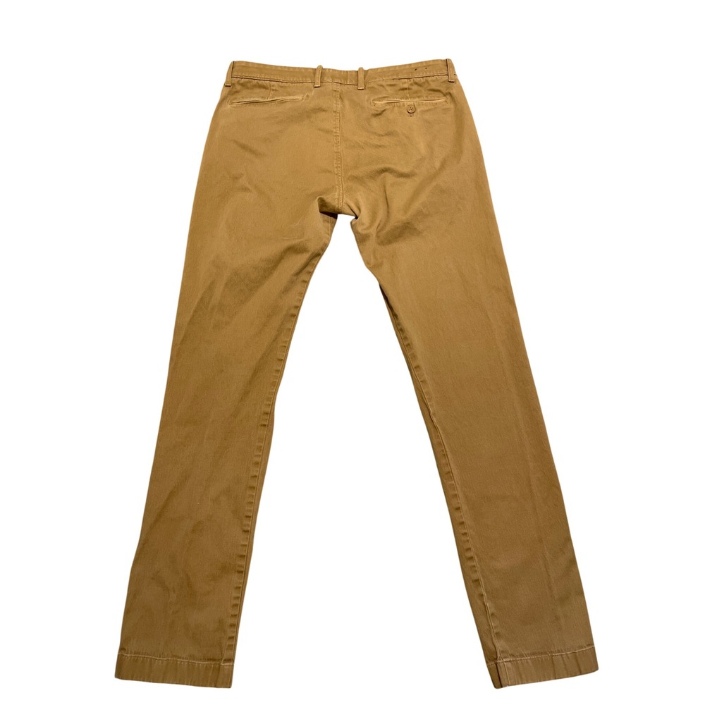 J.Crew Stretch Slim Fit Chino Pants Mens 32x34 Khaki Camel Cotton Blend‎ Casual - Picture 2 of 10